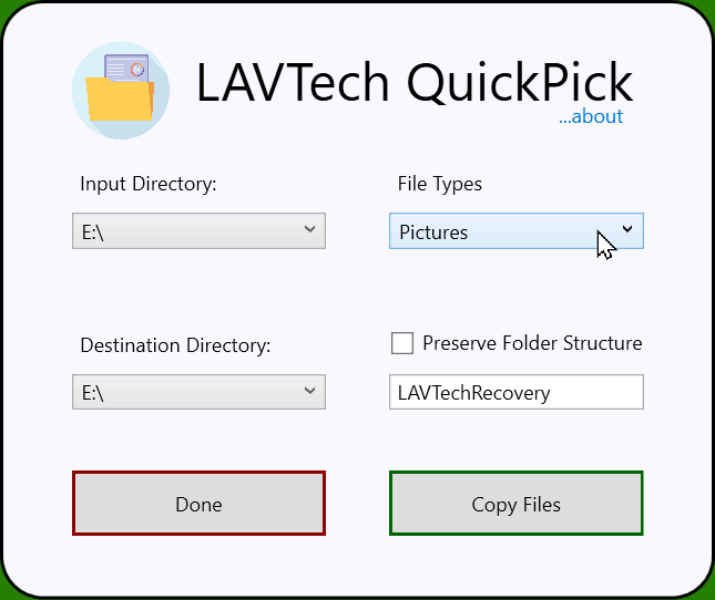 choose file types gif